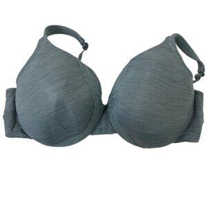 Cacique Lightly Lined Full Coverage Bra Gray Blue Size 44DD